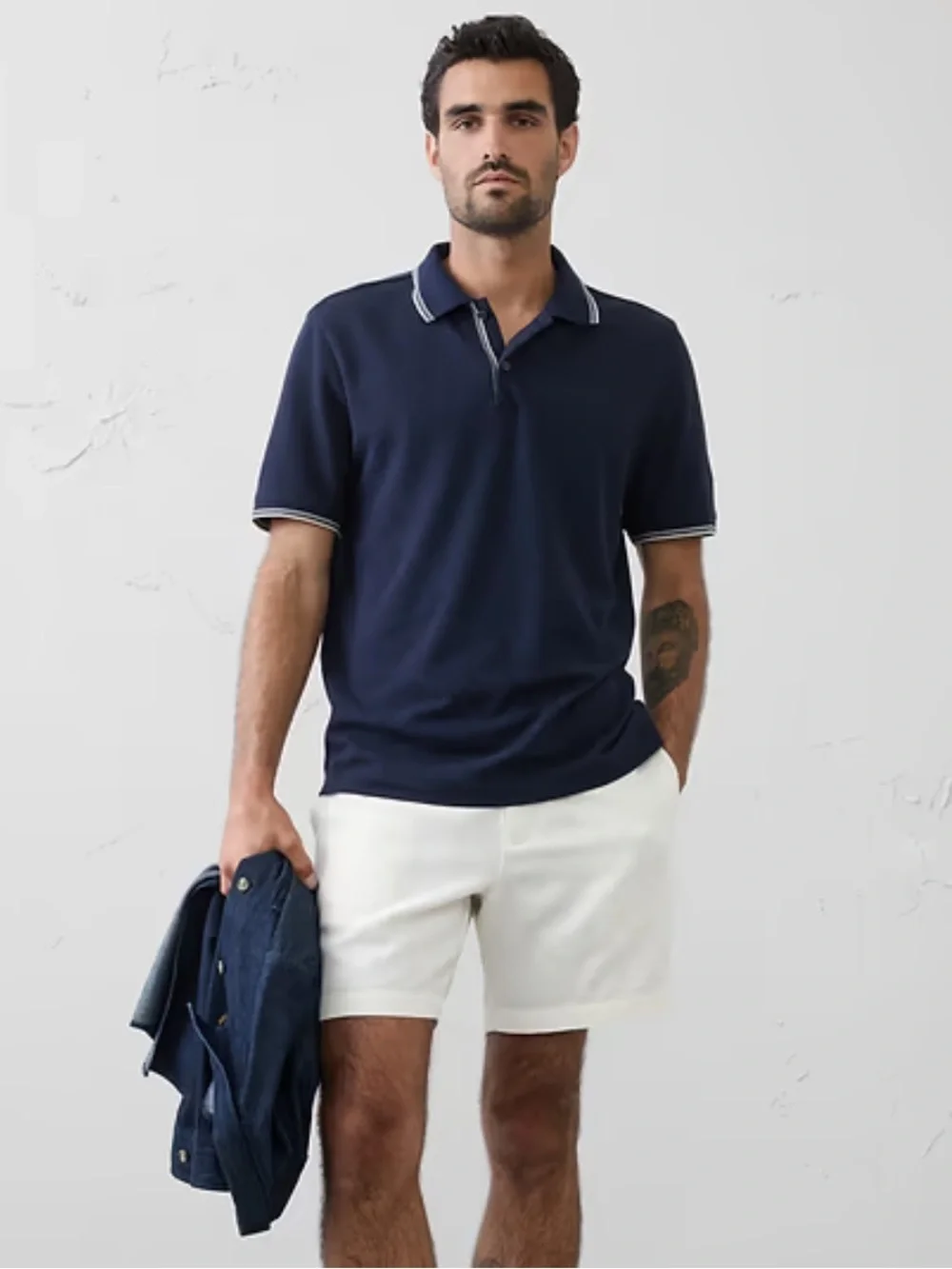 BANANA REPUBLIC STANDARD-FIT TEXTURED TIPPED POLO NWT SIZE XL TALL